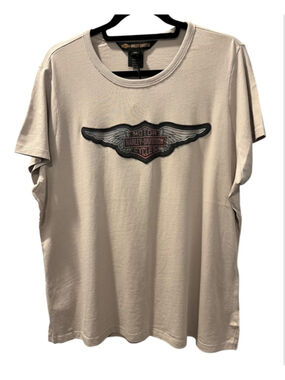 Harley Davidson NWT 2017 Winged Raw Edge Applique T-Shirt Women's Size 2XL